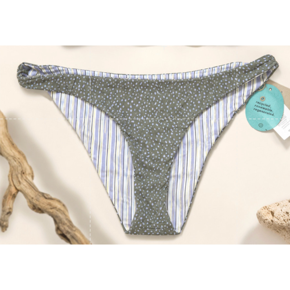 NWT PRANA Womens La Plata & Elina Bikini Swim Set Army Spots Green Medium - Picture 9 of 11